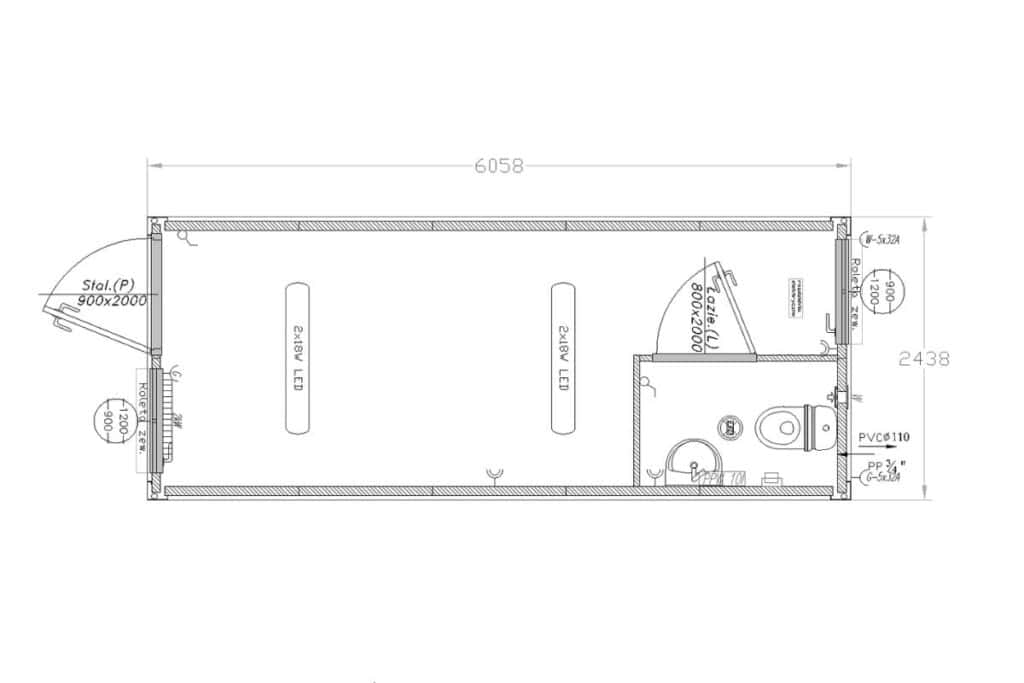 Kontener socjalny z łazienką