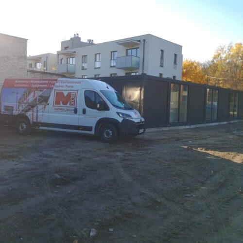 Pawilon Biurowy Z Kontenerow Warszawa Zewnatrz Pawilon biurowy Warszawa zewnętrzna elewacja