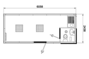 Pawilon Biurowy 12m2 Lazienka Aneks Kuchenny Rys Techniczny Pawilon Biurowy 12m2 Lazienka Aneks Kuchenny Rys Techniczny