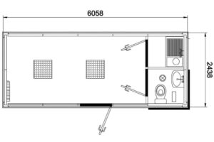 Pawilon Biurowy Kuchnia Lazienka 14m2 Rys Techniczny Pawilon Biurowy Kuchnia Lazienka 14m2 Rys Techniczny