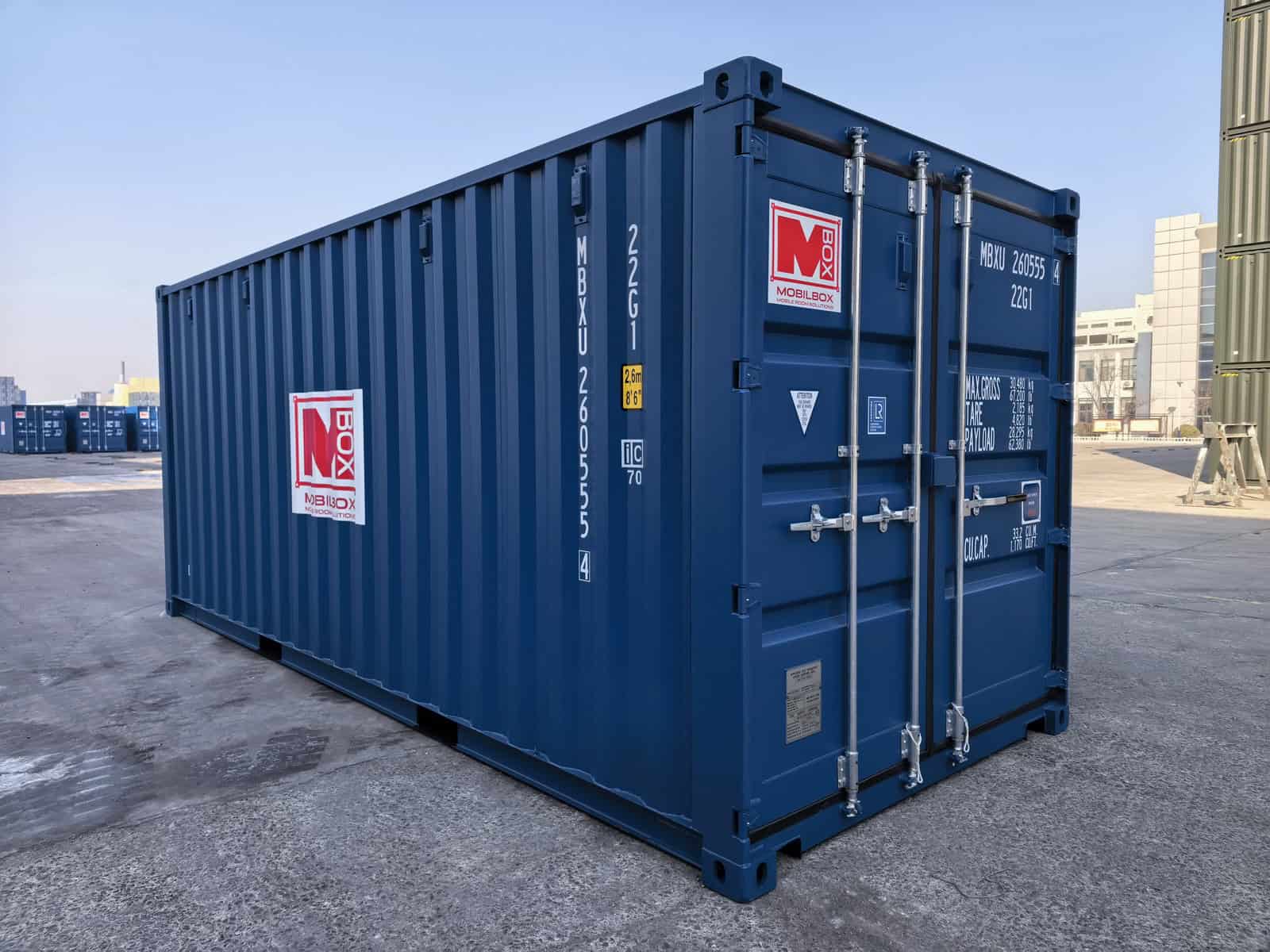 Nowy kontener morski niebieski Warszawa – dostępny od ręki